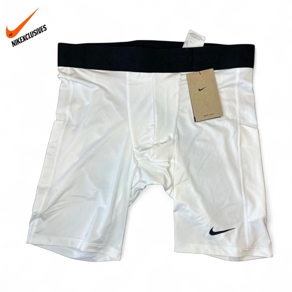 Nike Pro Dri-FIT Men’s XXL 9” Compression Fitness Shorts white black FB7958-100